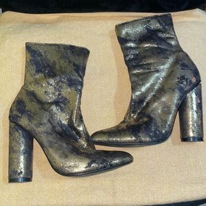 Gold and Black Metallic Boots